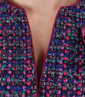 Sacou din bucle multicolor cu fir mov