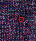 Sacou din bucle multicolor cu fir mov