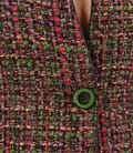 Sacou din bucle multicolor cu fir verde