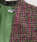 Sacou din bucle multicolor cu fir verde
