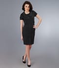 Rochie din jerse gros gri cu guler