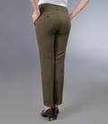 Pantaloni cu mansete din stofa elastica kaki