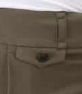 Pantaloni cu mansete din stofa elastica kaki