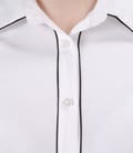 Camasa din jerse elastic alb cu garnitura