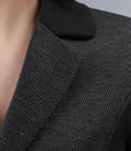 Sacou din stofa elastica neagra cu insertie gri