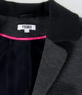 Sacou din stofa elastica neagra cu insertie gri