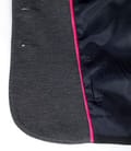 Sacou din stofa elastica neagra cu insertie gri