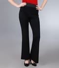 Pantaloni evazati din jerse elastic gros