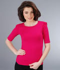 Tricou din jerse elastic uni cu aripioare