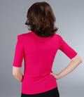 Tricou din jerse elastic uni cu aripioare
