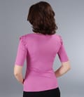 Tricou din jerse elastic uni cu aripioare