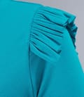 Tricou din jerse elastic uni cu aripioare