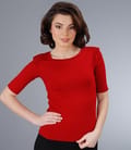Tricou din jerse elastic uni cu aripioare