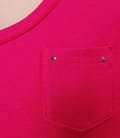 Tricou din jerse elastic uni cu mansete