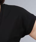 Tricou din jerse elastic uni cu mansete