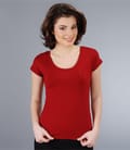 Tricou din jerse elastic uni cu mansete