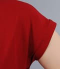 Tricou din jerse elastic uni cu mansete