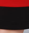 Rochie din jerse elastic rosu cu garnitura contrast