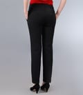 Pantaloni office negri cu mansete si buzunare