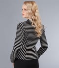Sacou din jerse elastic alb-negru