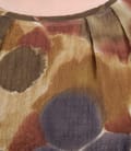 Rochie din voal imprimat cu aripioare si falduri la decolteu