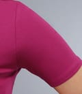 Tricou jerse uni cu decolteu rotund