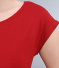 Tricou din jerse uni cu umeri cazuti