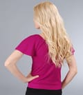 Tricou din jerse elastic uni cu maneci cazute
