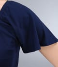 Tricou din jerse elastic uni cu maneci cazute