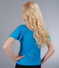 Tricou din jerse elastic uni cu maneci cazute