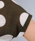Tricou din jerse elastic imprimat cu mansete
