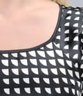 Rochie din saten si jerse elastic cu maneci fluture