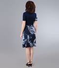 Rochie din jerse elastic cu garnitura si cordon
