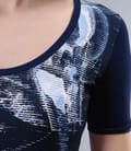 Rochie din jerse elastic cu garnitura si cordon