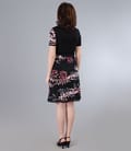 Rochie din jerse elastic cu garnitura si cordon