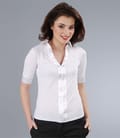 Camasa din jerse uni cu garnitura saten elastic