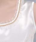 Bluza din saten elastic cu garnitura