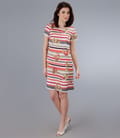 Rochie imprimata cu maneci scurte