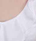 Tricou din jerse elastic satinat cu jabou de voal