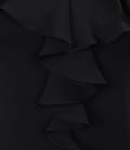 Tricou din jerse elastic satinat cu jabou de voal