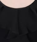 Tricou din jerse elastic satinat cu jabou de voal