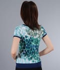 Tricou din jerse imprimat cu garnitura