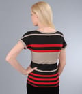 Tricou din jerse elastic imprimat cu mansete