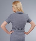 Sacou din bumbac elastic cu dungi bleumarin