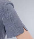 Sacou din bumbac elastic cu dungi bleumarin