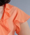 Tricou din jerse elastic cu jabou si aripioare de voal