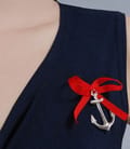 Rochie jerse imprimat cu nod pe bust