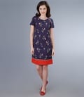 Rochie imprimata cu maneci scurte