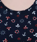 Tricou din jerse elastic imprimat cu umeri cazuti