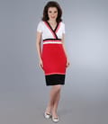 Rochie din jerse elastic cu decolteu in V